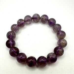 12.5mm Natural Purple Rabbit Hair Rutilated Quartz beaded stretch bracelet!